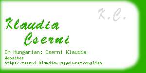 klaudia cserni business card